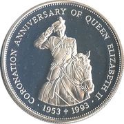 2 Dollars - Elizabeth II Coronation, Belize, 1993 reverse image