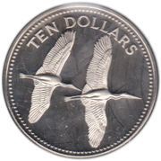 10 Dollars Jabiru; Copper-Nickel, Belize, 1979 reverse image
