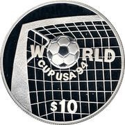 10 Dollars FIFA World Cup, Belize, 1994 reverse image