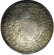 Jefimok Rouble - Alexey Mikhailovich Countermarked over "Poland Sigismund III Thaler 1630", Russia, 1655 reverse image