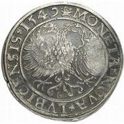 Jefimok Rouble - Alexey Mikhailovich Countermarked over "Lübeck Thaler 1549", Russia, 1655 reverse image