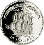 10 Dollars Carrack reverse image
