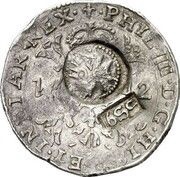 Jefimok Rouble - Alexey Mikhailovich Countermarked over "Flanders Patagon" obverse image