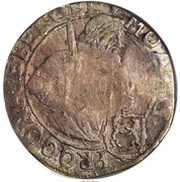 Jefimok Rouble - Alexey Mikhailovich Countermarked over "Netherlands Rijksdaalder", Russia, 1655 reverse image
