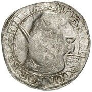Jefimok Rouble - Alexey Mikhailovich Countermarked over "Gelderland Lion Daalder", Russia, 1655 reverse image