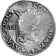 Jefimok Rouble - Alexey Mikhailovich Countermarked over "West Friesland Rijksdaalder", Russia, 1655 reverse image