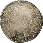 Jefimok Rouble - Alexey Mikhailovich Countermarked over "Brunswick-Lüneburg-Celle Thaler", Russia, 1655 reverse image
