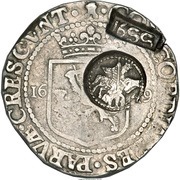 Jefimok Rouble - Alexey Mikhailovich Countermarked over "Zeeland Rijksdaalder 1649" obverse image