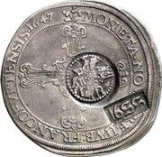 Jefimok Rouble - Alexey Mikhailovich Countermarked over "Frankfurt Thaler 1647" obverse image