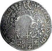 Jefimok Rouble - Alexey Mikhailovich Countermarked over "Schleswig-Holstein-Gottorp" Thaler", Russia, 1655 reverse image