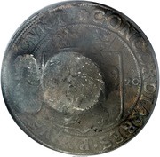 Jefimok Rouble - Alexey Mikhailovich Countermarked over "Overijssel Rijksdaalder 1620", Russia, 1655 reverse image