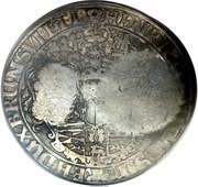 Jefimok Rouble - Alexey Mikhailovich Countermarked over "Brunswick-Wolfenbüttel Wildman Taler 1605", Russia, 1655 reverse image