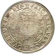 Jefimok Rouble - Alexey Mikhailovich Countermarked over "Brunswick-Wolfenbüttel Wildman Taler 1632", Russia, 1655 reverse image