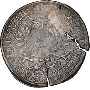 Jefimok Rouble - Alexey Mikhailovich Countermarked over "Hamburg Taler 1624", Russia, 1655 reverse image