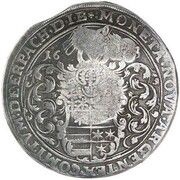 Jefimok Rouble - Alexey Mikhailovich Countermarked over "Erbach Taler 1623", Russia, 1655 reverse image