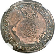 Jefimok Rouble - Alexey Mikhailovich Countermarked over "Austria Archduke Ferdinand Taler", Russia, 1655 reverse image