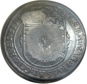 Jefimok Rouble - Alexey Mikhailovich Countermarked over "Austria Hall mint Taler 1618", Russia, 1655 reverse image