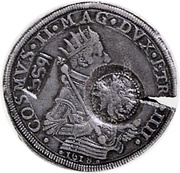 Jefimok Rouble - Alexey Mikhailovich Countermarked over "Pisa Thaler 1618" obverse image