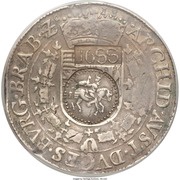 Jefimok Rouble - Alexey Mikhailovich Countermarked over "Spanish Netherlands-Brabant Patagon 1618" obverse image