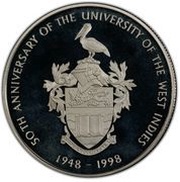 10 Dollars University of the West Indies, Belize, 1998 reverse image