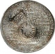 Jefimok Rouble - Alexey Mikhailovich Countermarked over "Erfurt Taler" obverse image