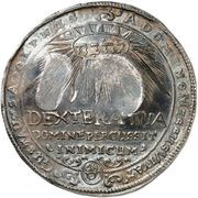 Jefimok Rouble - Alexey Mikhailovich Countermarked over "Erfurt Taler", Russia, 1655 reverse image