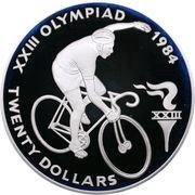 20 Dollars Cycling, Belize, 1984 reverse image
