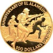 100 Dollars - Elizabeth II Infantery, Belize, 1992 reverse image
