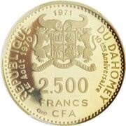 2500 Francs Independence obverse image