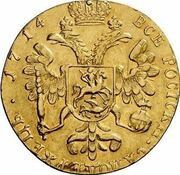 2 Ducats - Peter I Double Chervonets; Trade Coinage, Russia, 1714 reverse image