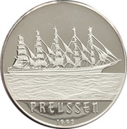 1000 Francs CFA Sailing Ship - Preussen, Benin, 1993 reverse image