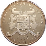 1000 Francs CFA Tyrannosaurus Rex obverse image