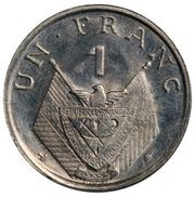 1 Franc Pattern; copper-nickel obverse image