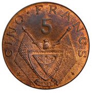 5 Francs Pattern; bronze obverse image