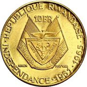 10 Francs President Gregoire Kayibanda obverse image