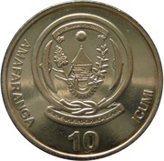 10 Amafaranga Type 1 legend obverse image