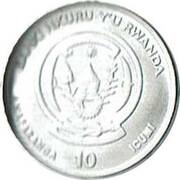 10 Amafaranga Lion; iridium obverse image