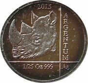 10 Amafaranga Rhinoceros; silver reverse image