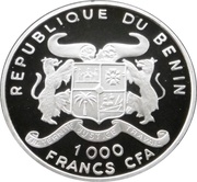 1000 Francs CFA Zebra obverse image