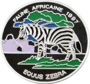 1000 Francs CFA Zebra, Benin, 1997 reverse image