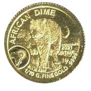 10 Amafaranga Leopard; dime reverse image