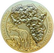 100 Amafaranga Okapi, Rwanda, 2021 reverse image