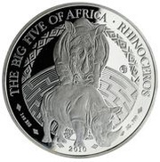 500 Amafaranga Black rhinoceros, Rwanda, 2010 reverse image