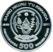 500 Amafaranga Year of the Rabbit obverse image
