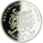 1000 Francs CFA Zebra obverse image