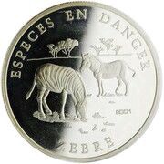 1000 Francs CFA Zebra, Benin, 2001 reverse image