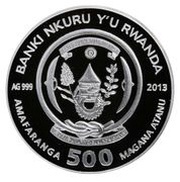 500 Amafaranga Year of the Snake; prosperity obverse image