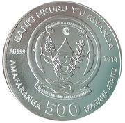 500 Amafaranga Year of the Horse; generosity; 3D obverse image