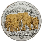 1000 Amafaranga Elephant, Rwanda, 2007 reverse image