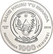 1000 Amafaranga Year of the Horse obverse image